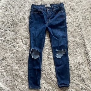 Free People Women's Distressed Blue Jeans